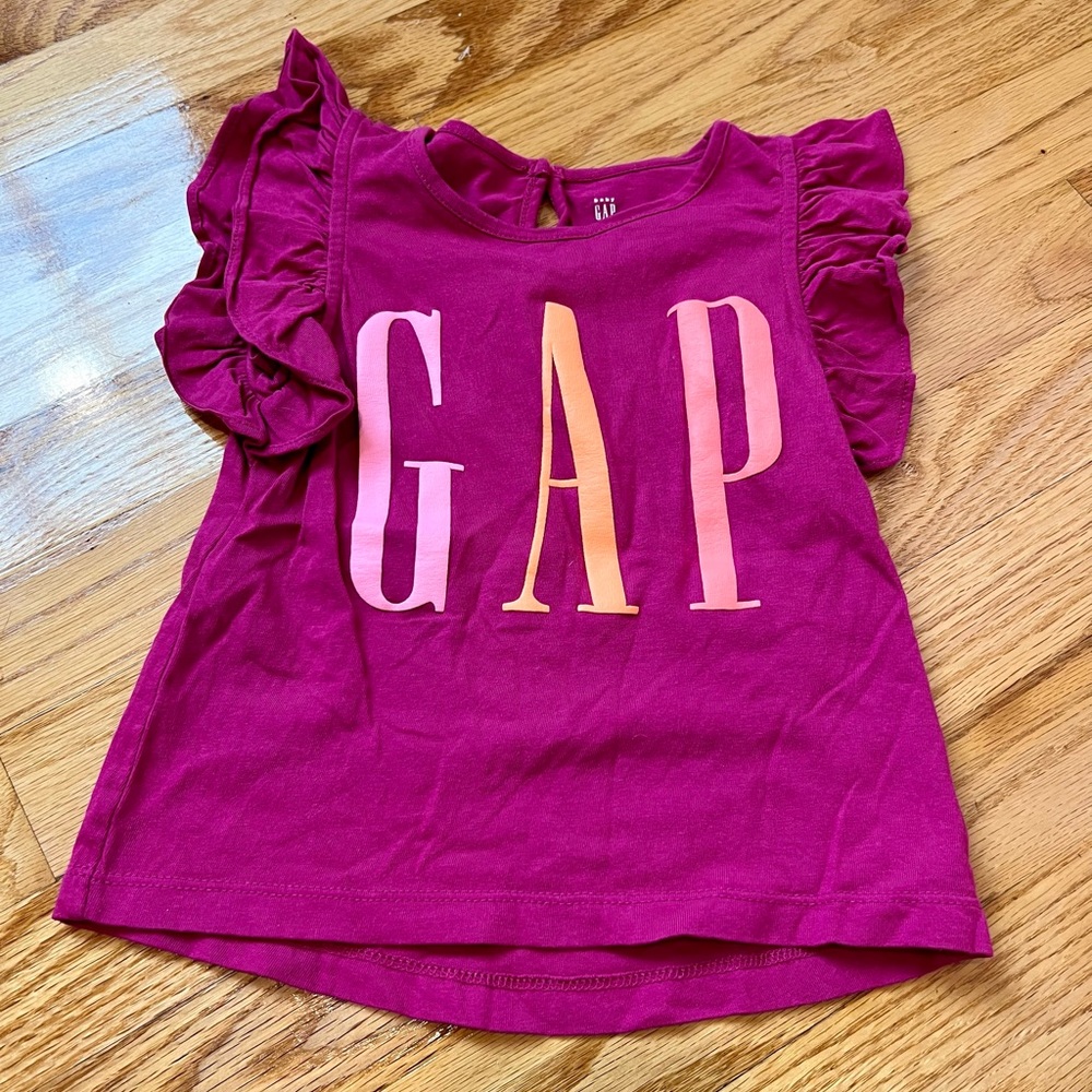 Fuchsia Gap Flutter Sleeve T Shirt size2T